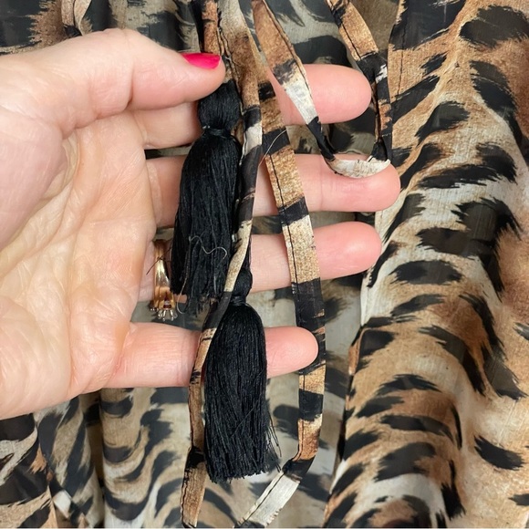 NWT Echo sheer leopard swim coverup breezy beach mini dress vacation - Picture 7 of 12